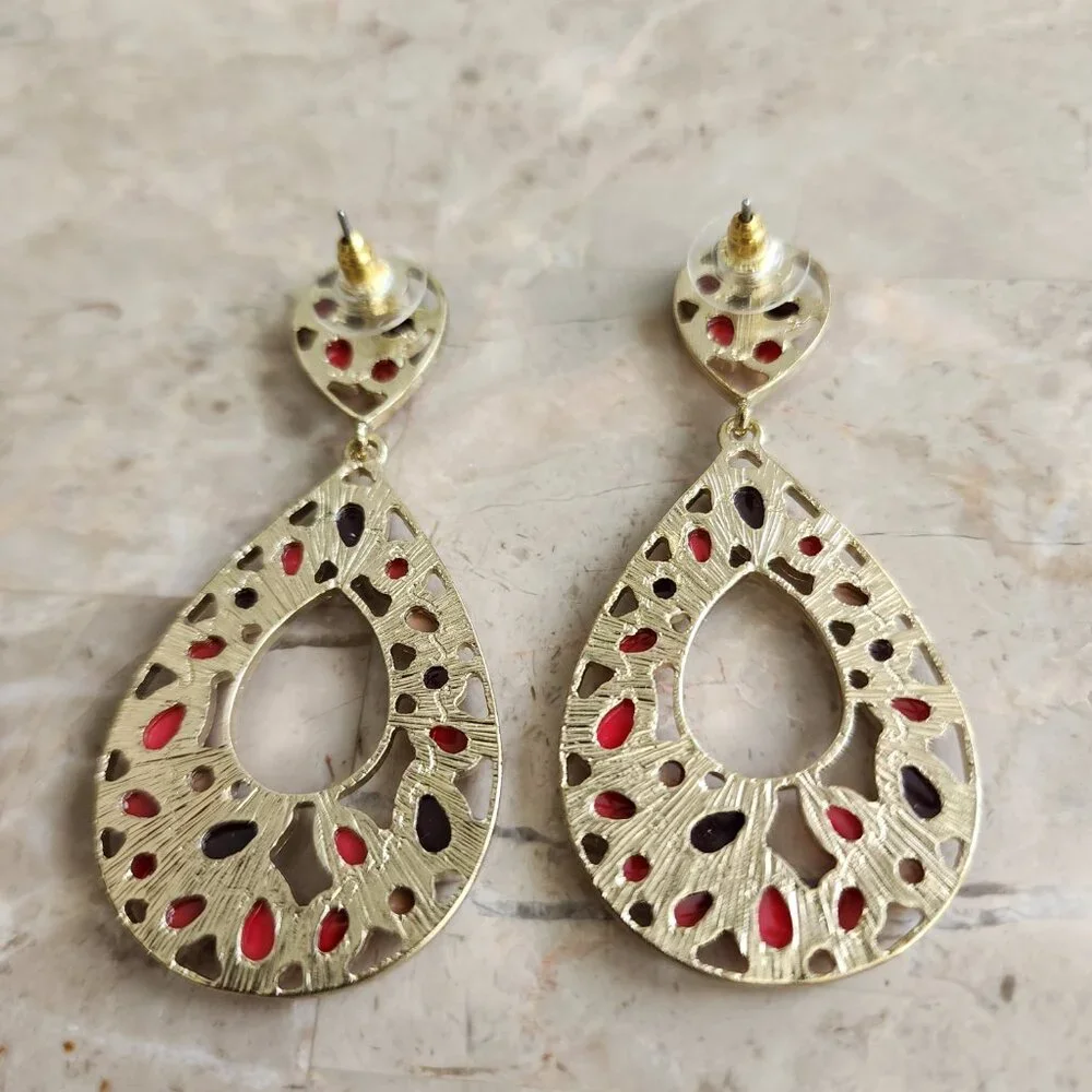 Stony Door Knocker Multi-Colored Fashion Earrings